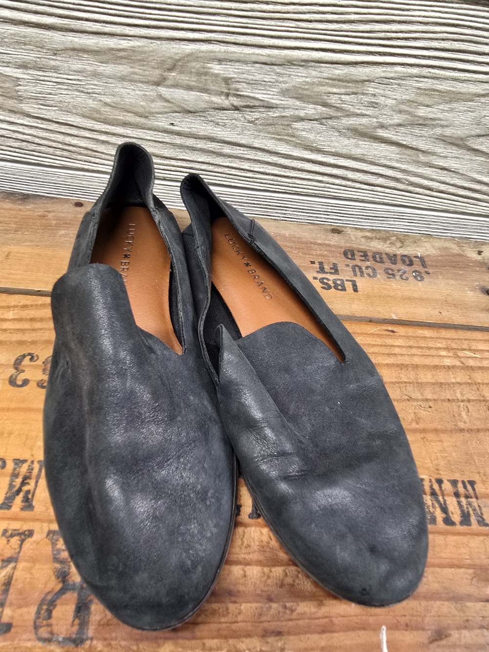 Lucky Brand women’s Black Suede Slip-On Loafers